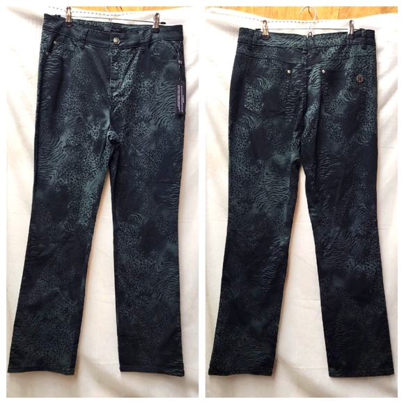 Simon Chang Denim - Simon Chang denim animal print jeans